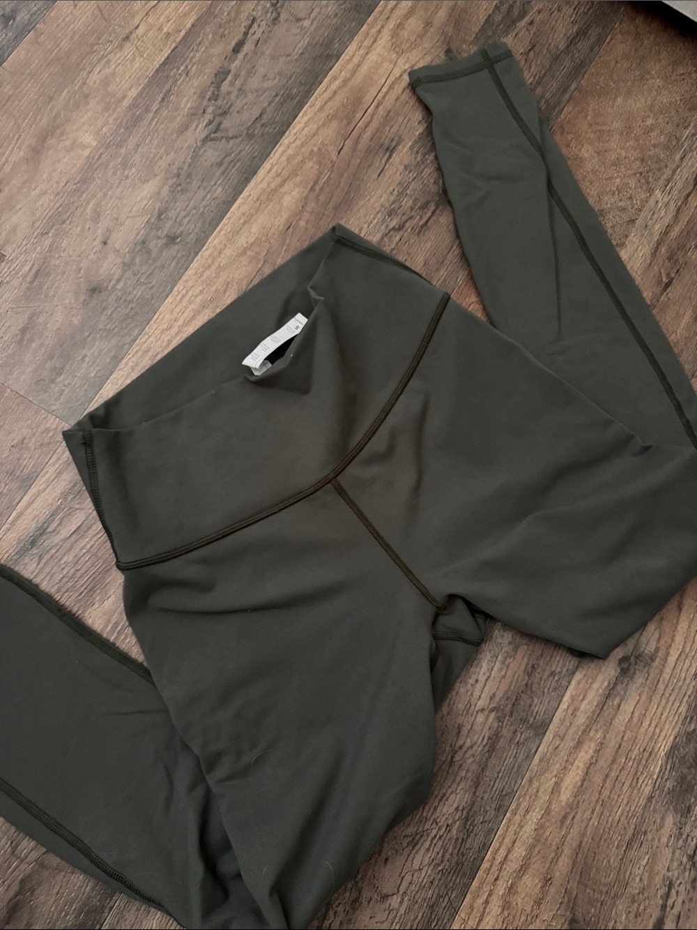 Fabletics Power Hold High-Waist Olive Green Full Length Leggings Size Small
